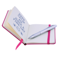 Notitieboekje A6 met elastiek en leeslint, 80 pagina`s
