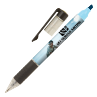 DELOS balpen met textmarker in full colour all over bedrukt