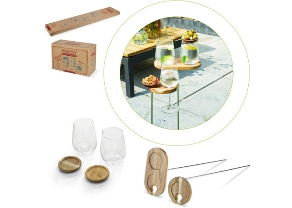 Tuinset met twee tapas glazen