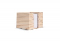 Kubushouder hout met recycled papier 10x10x8,5cm