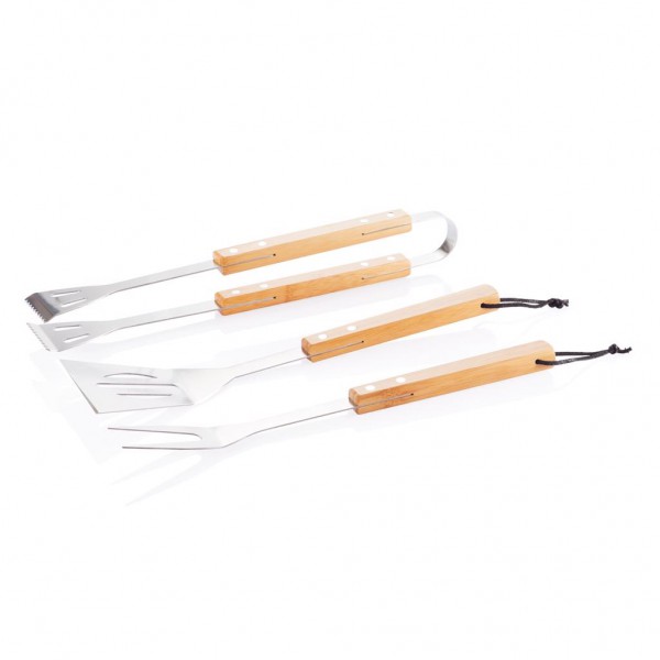3-delige bamboe barbecue set