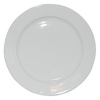 Bord brede rand wit 28 cm.