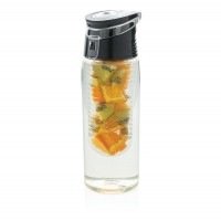 Afsluitbare waterfles met infuser, transparant