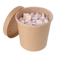 Snoeppot kraft karton deksel 360 ml