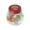 Kleine glazen pot gevuld met ca. 40 gr. jelly beans gekleurd deksel