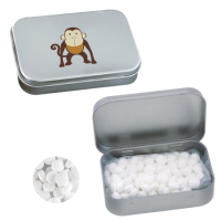 Scharnierblik met ca. 45 gr. mintjes