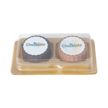 Logobonbon van puur/melk chocolade
